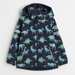 Boys Girls Kids dinosaur fleece lined rain coat